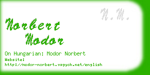 norbert modor business card